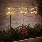 3 Flower Shaped Micro LED Solar Stake Lights