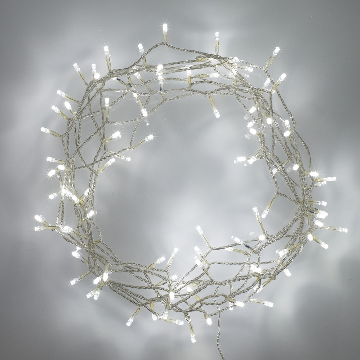 100 White LED Fairy Lights On Clear Cable