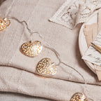 20 LED Silver Filigree Heart Indoor Fairy Lights