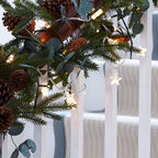 30 Warm White LED Star Fairy Lights On Clear Cable