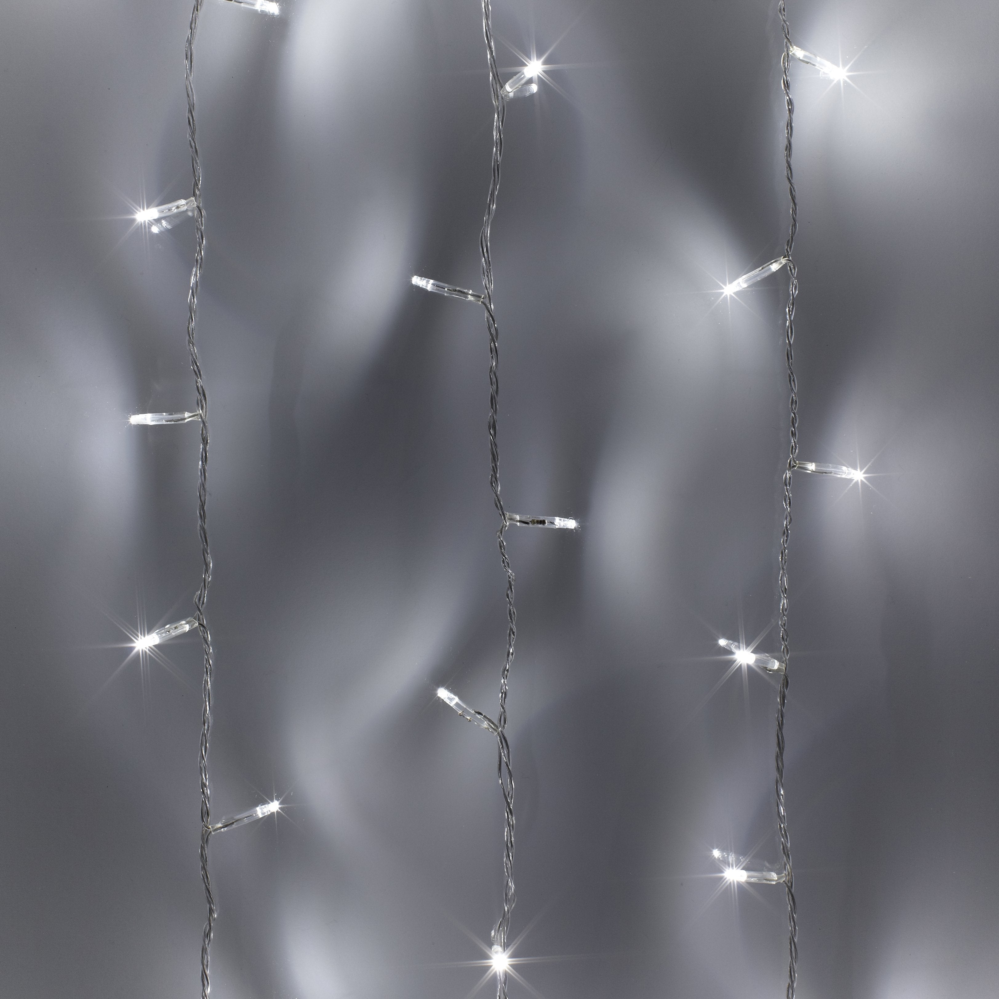 50 White LED Fairy Lights On Clear Cable
