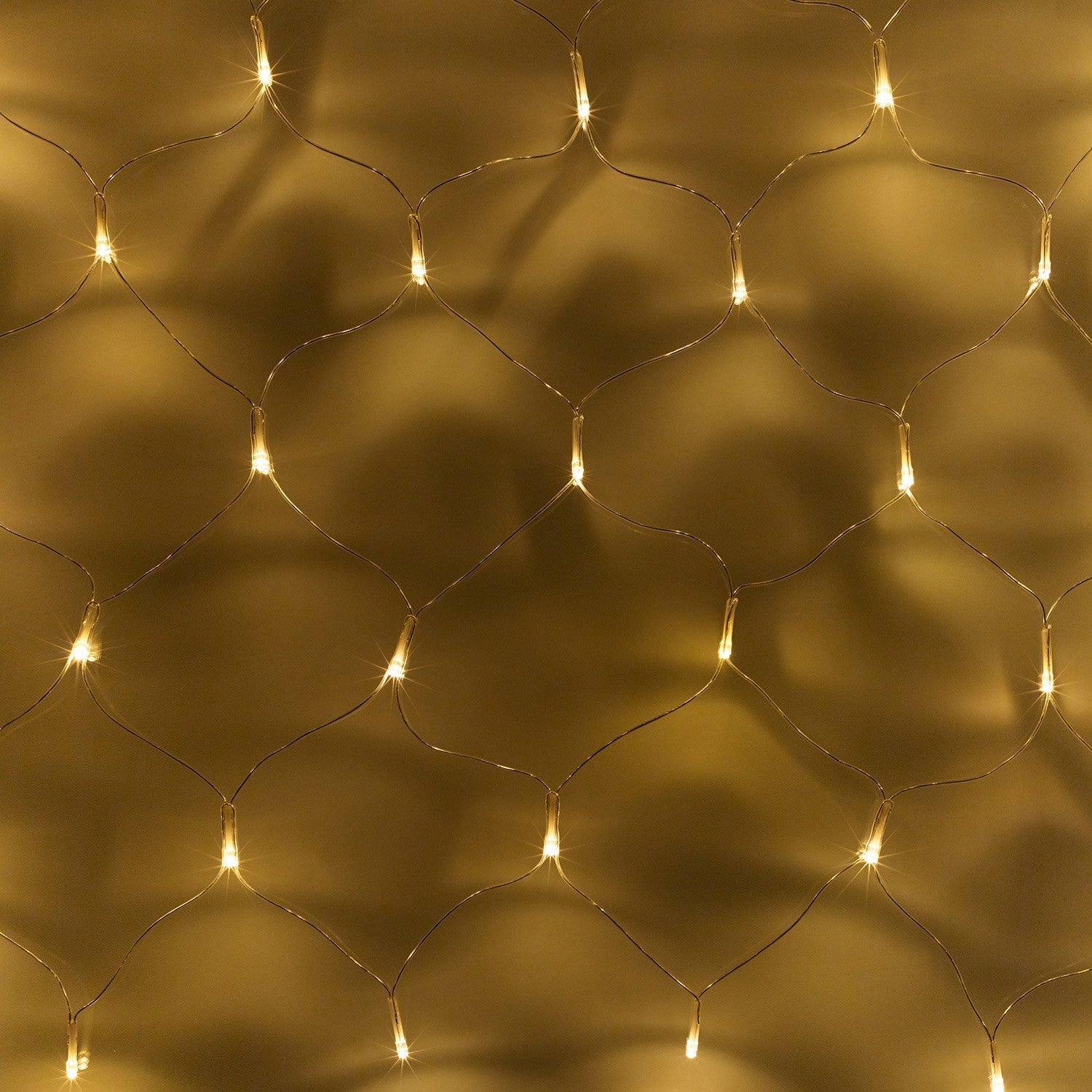 100 Warm White LED Solar Net Light Clear Cable