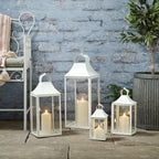25cm Albury White Garden Lantern with TruGlow® Candle