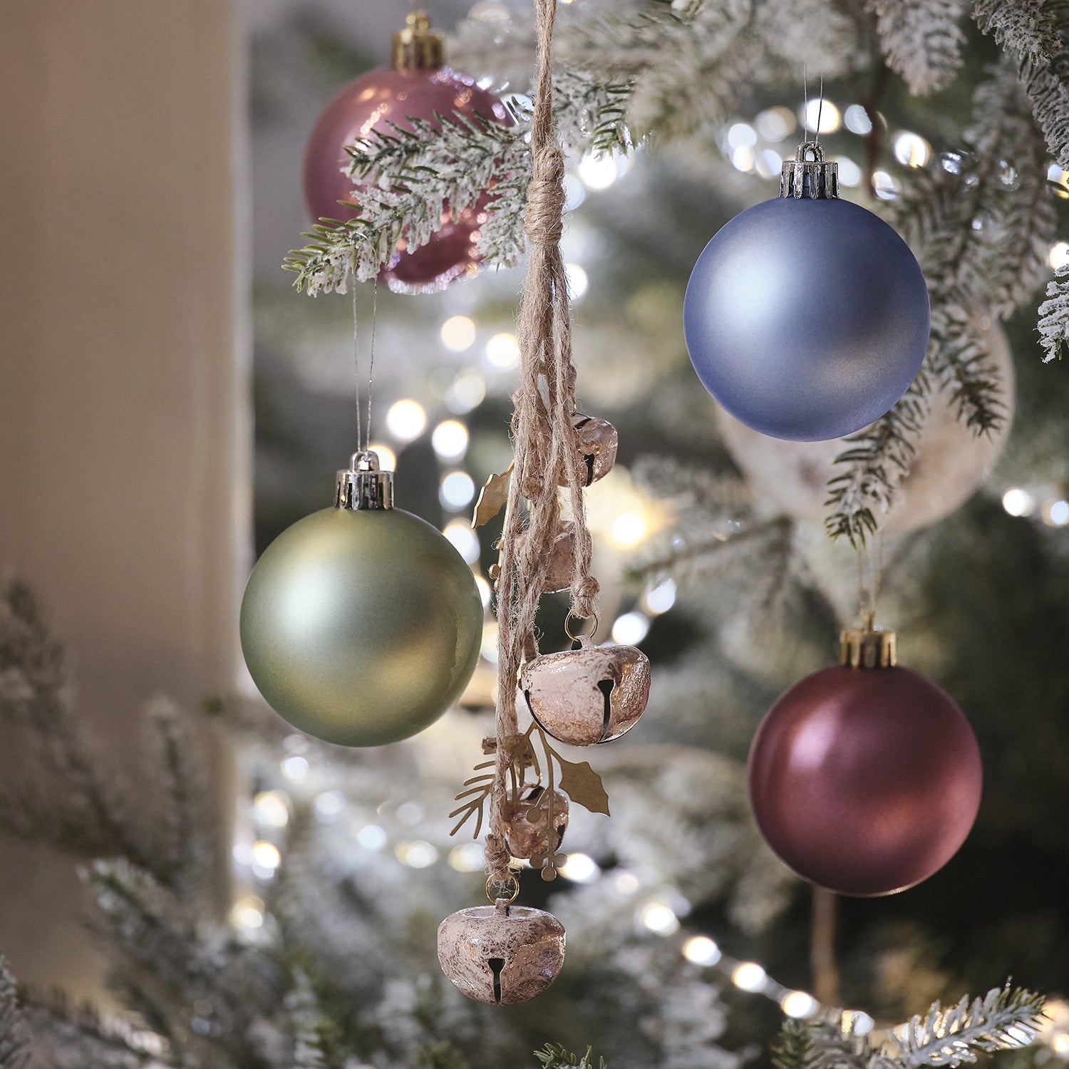 Set of 12 Sky Blue Christmas Baubles