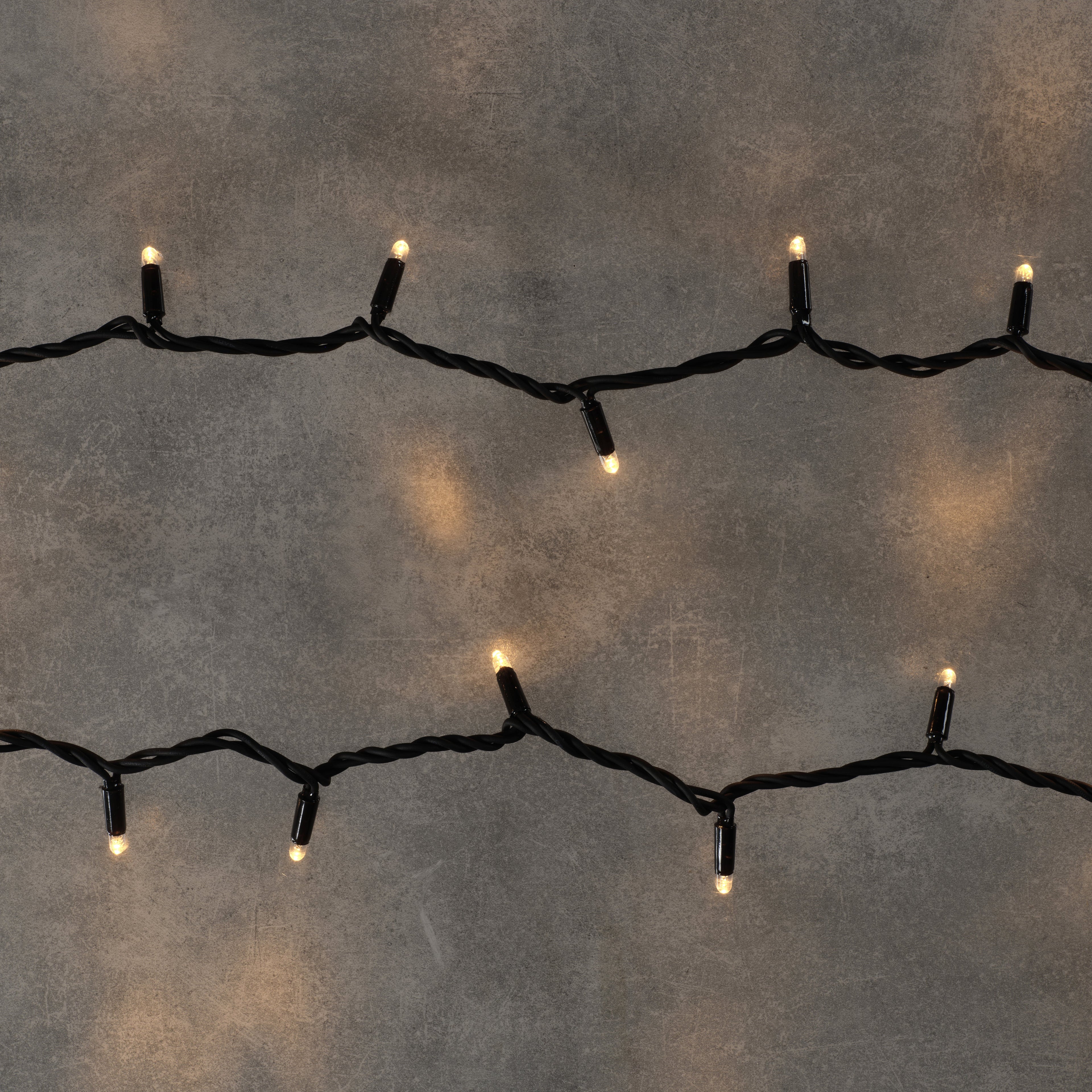 Plus Connect 5m 50 Warm White Connectable Fairy Lights Black Cable