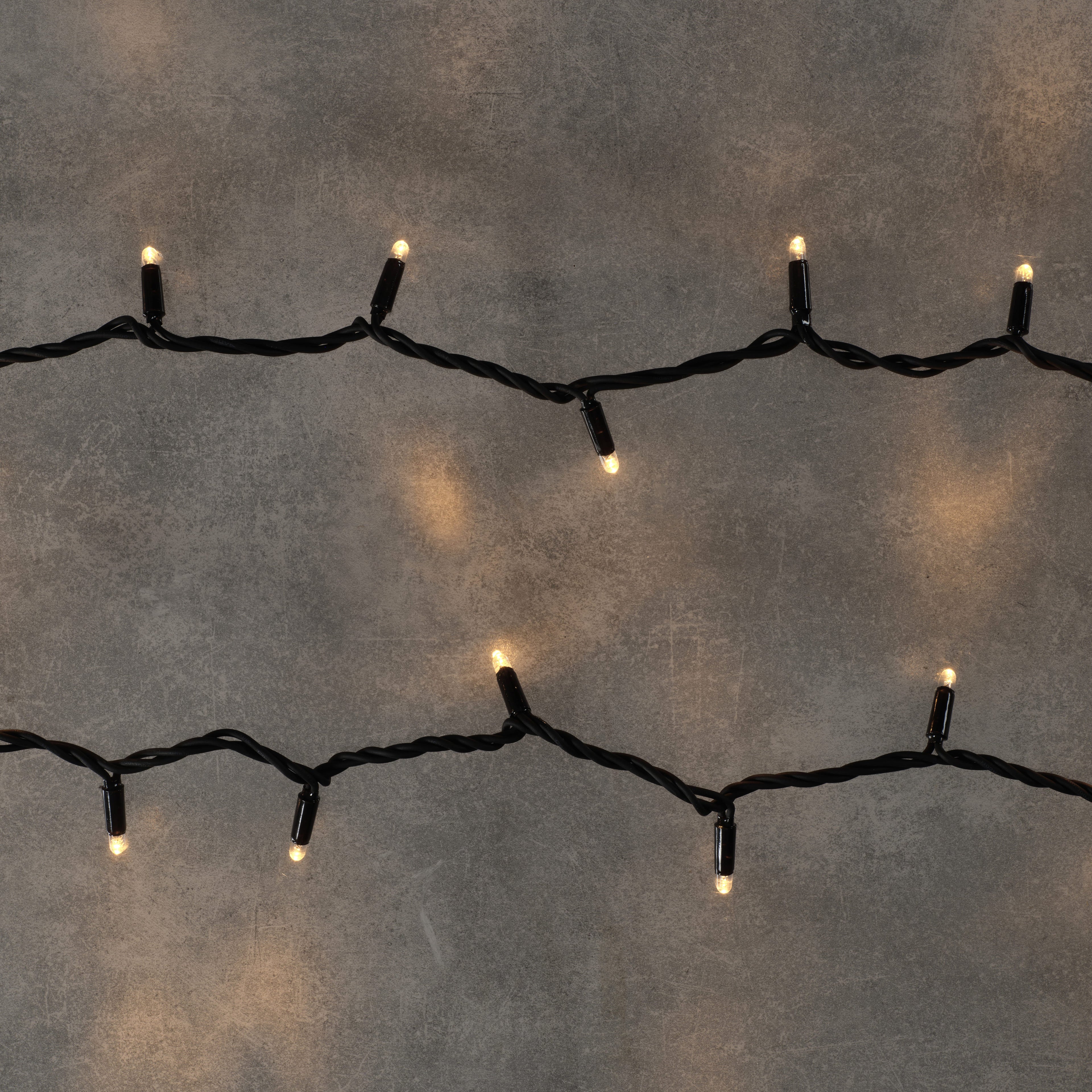 Plus Connect 20m 200 Warm White Connectable Fairy Lights Black Cable