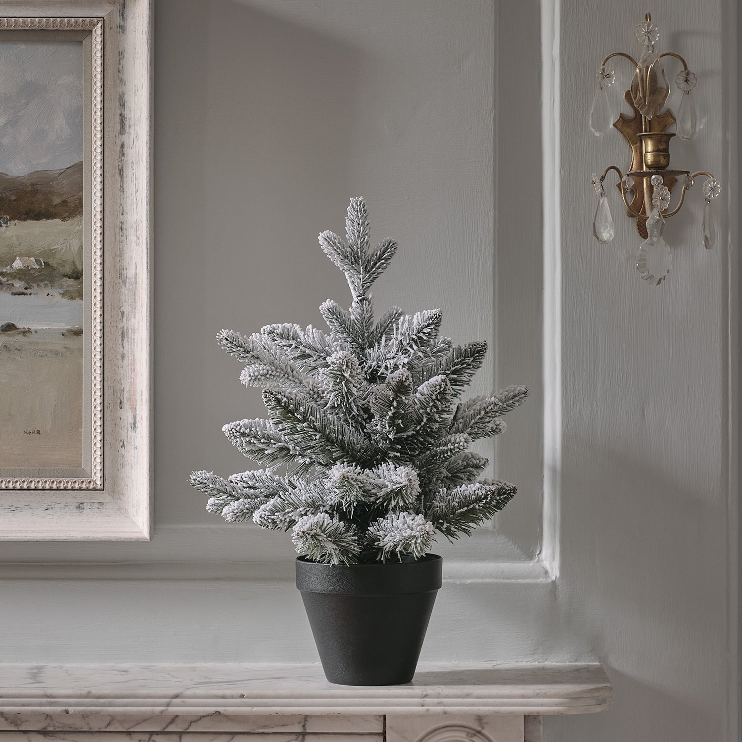 45cm Pre Lit Snowy Christmas Tree