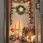 Pre Lit Red Berry Christmas Wreath & Garland