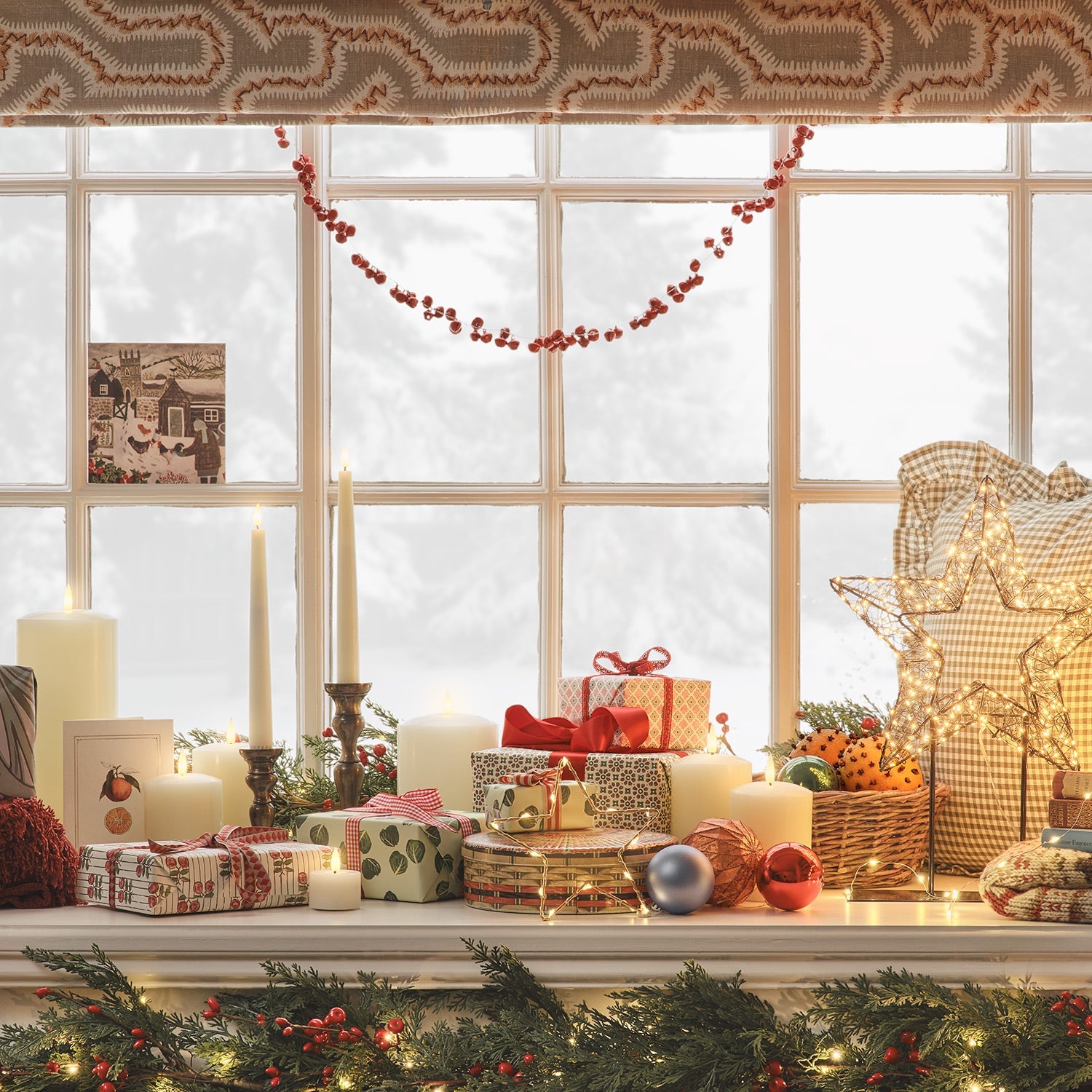 Red Bell Christmas Garland