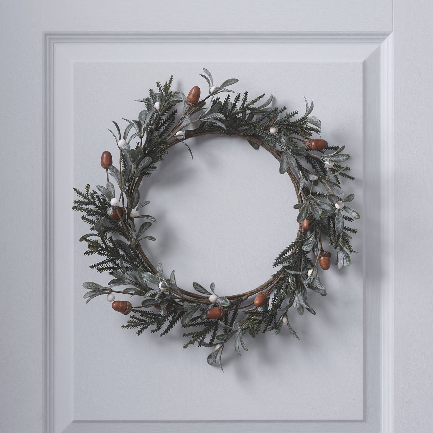 Classic Acorn Wreath and Winter Foliage Wreath & Garland