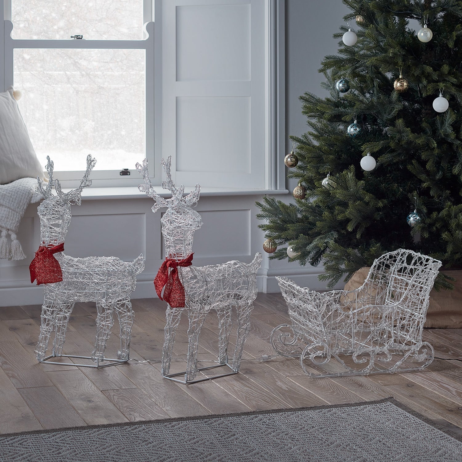 68cm Reindeer & Sleigh Battery Christmas Figure