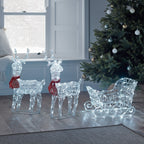 68cm Reindeer & Sleigh Battery Christmas Figure
