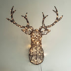 84cm Studley Rattan Stag's Head LED Wall Light