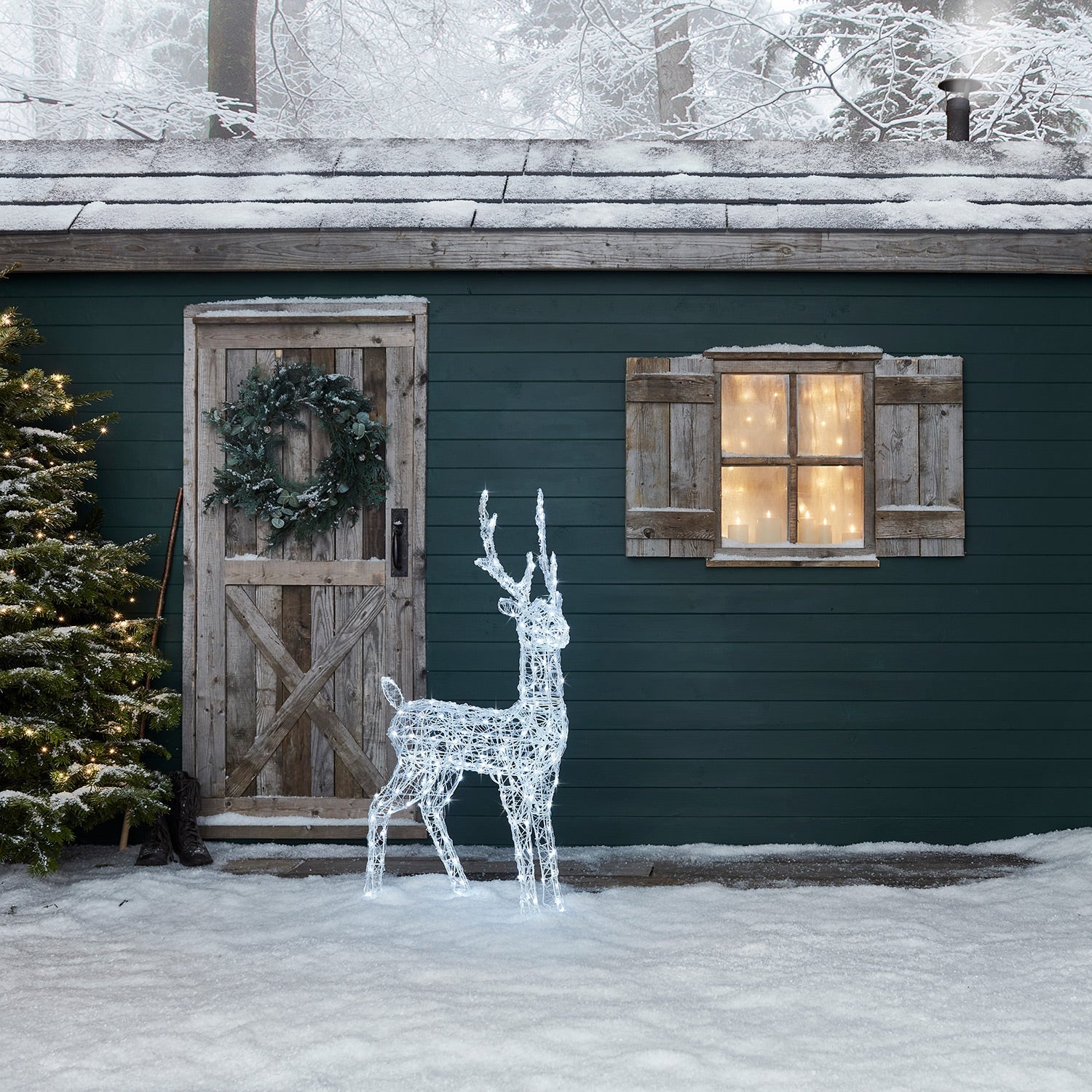 1.2m Swinsty Acrylic Stag Light Up Reindeer