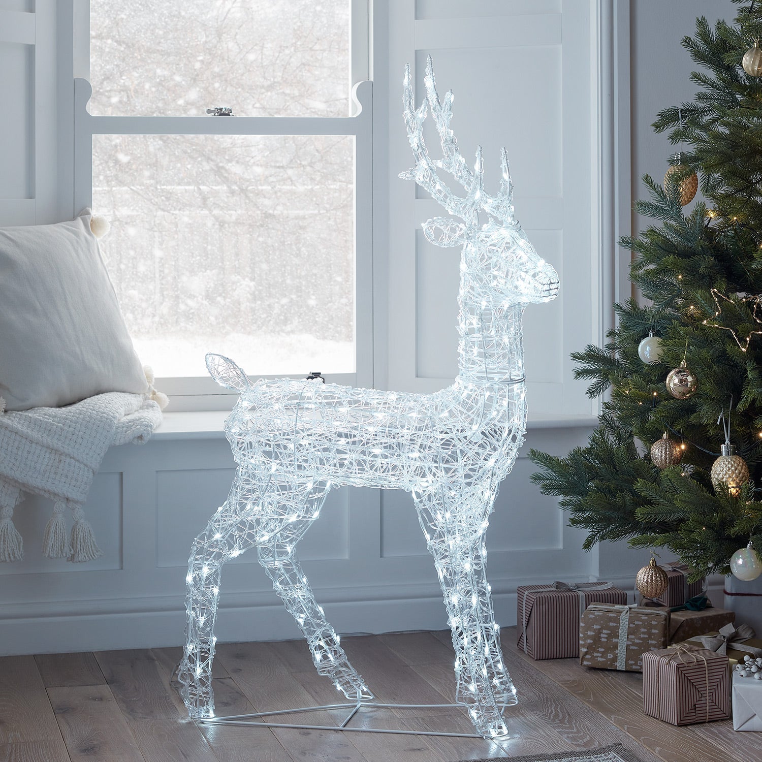 1.2m Swinsty Acrylic Stag Light Up Reindeer