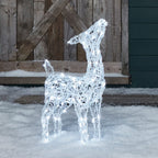 90cm Swinsty Doe & Fawn Acrylic Light Up Reindeer Duo