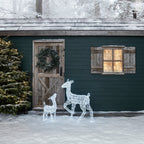 90cm Swinsty Doe & Fawn Acrylic Light Up Reindeer Duo