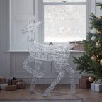90cm Swinsty Doe & Fawn Acrylic Light Up Reindeer Duo