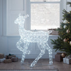 90cm Swinsty Doe & Fawn Acrylic Light Up Reindeer Duo