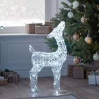 90cm Swinsty Doe & Fawn Acrylic Light Up Reindeer Duo