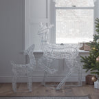 90cm Swinsty Doe & Fawn Acrylic Light Up Reindeer Duo