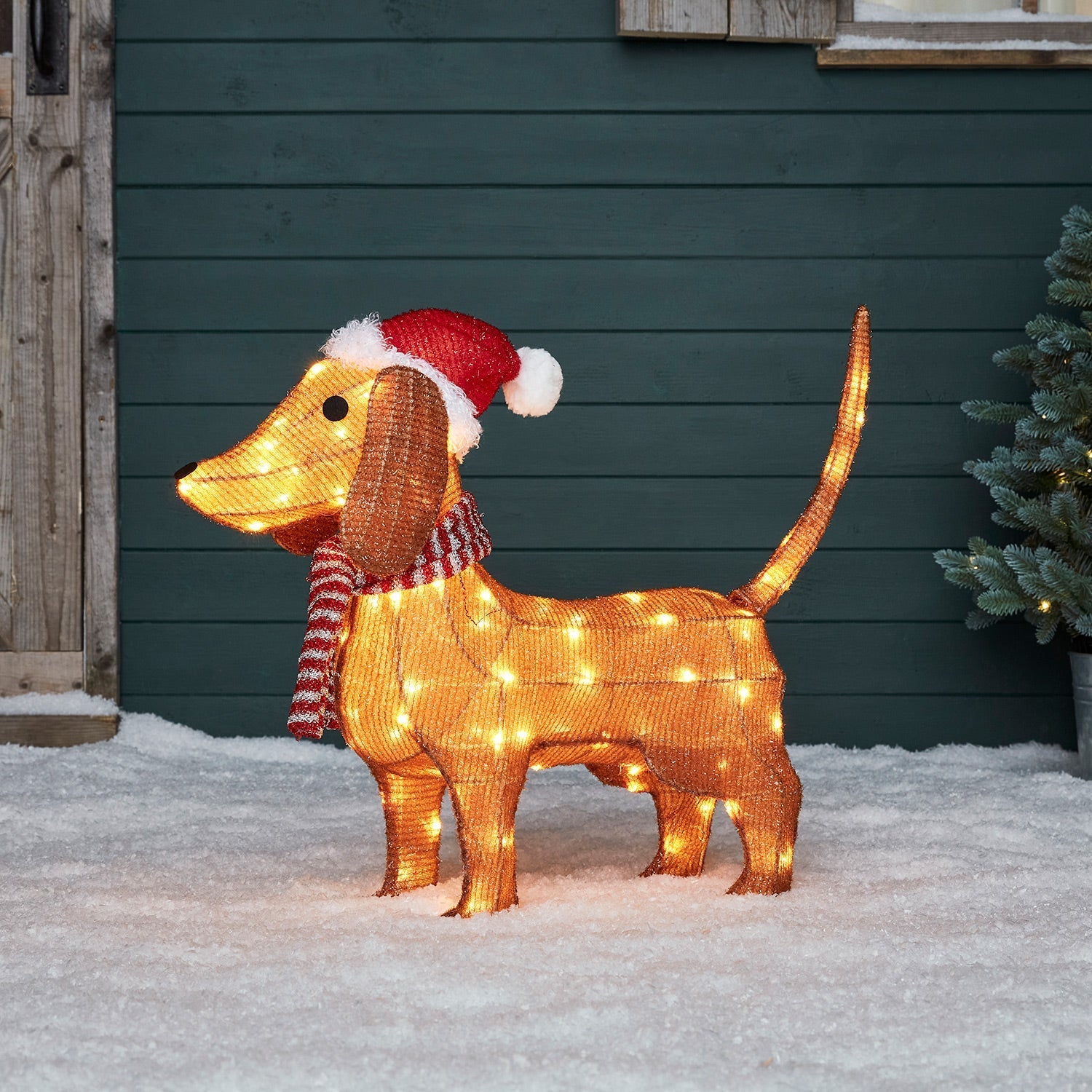 65cm Dachshund Outdoor Christmas Figure