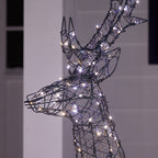 1.4m Regular Harlow Rattan Stag Dual Colour LED Light Up Reindeer