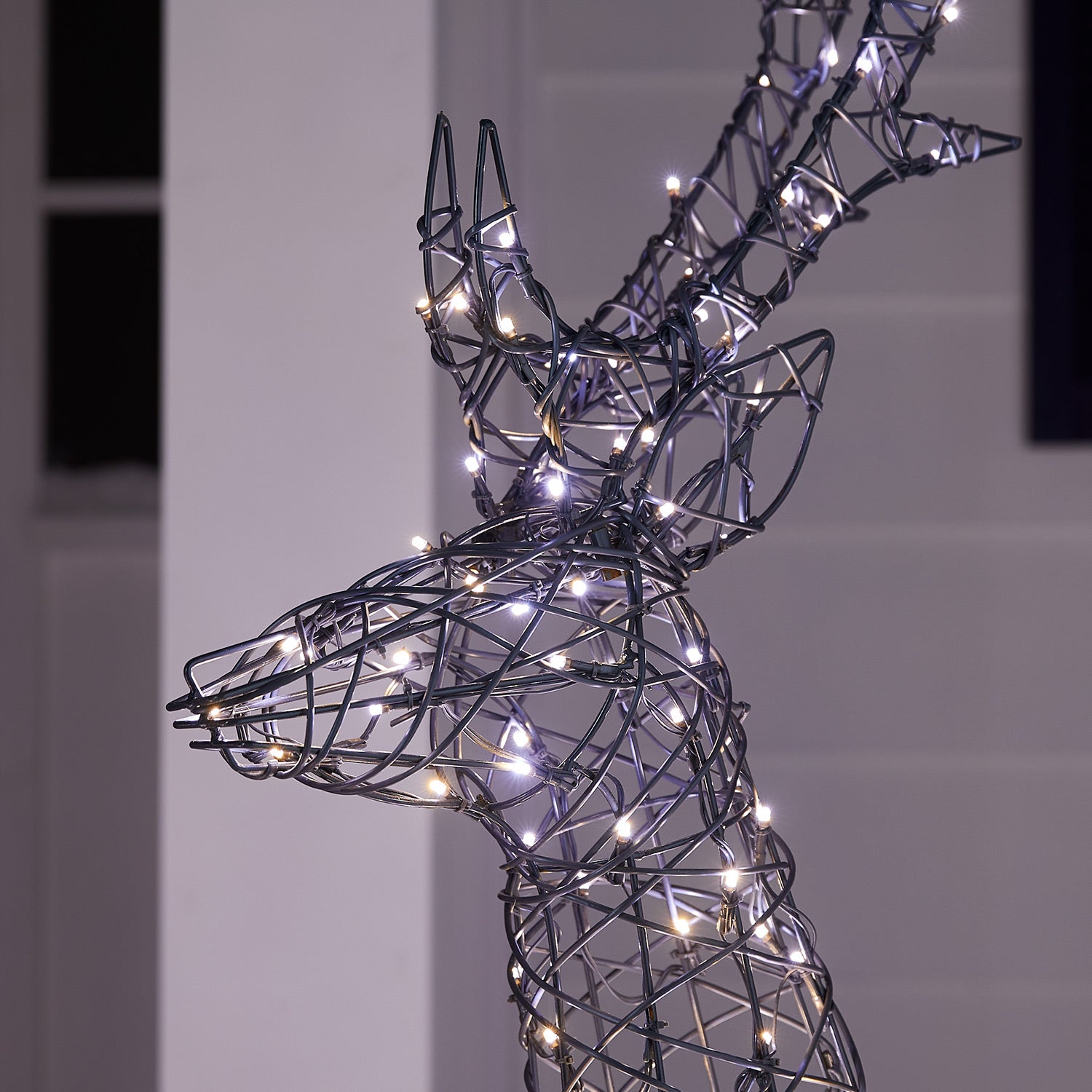 1.4m Regular Harlow Rattan Stag Dual Colour LED Light Up Reindeer