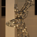 1.4m Regular Harlow Rattan Stag Dual Colour LED Light Up Reindeer