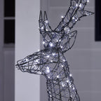 1.4m Regular Harlow Rattan Stag Dual Colour LED Light Up Reindeer