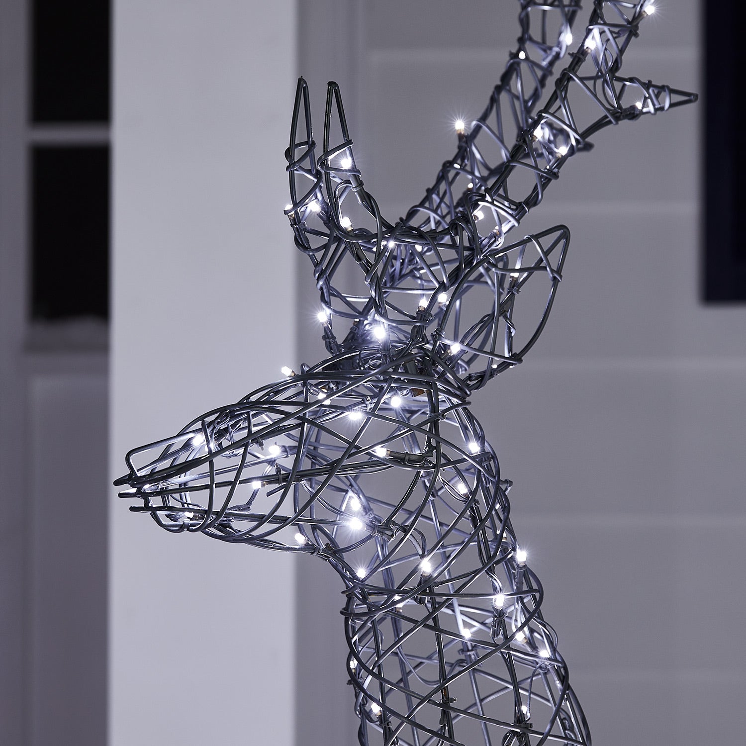 1.4m Regular Harlow Rattan Stag Dual Colour LED Light Up Reindeer