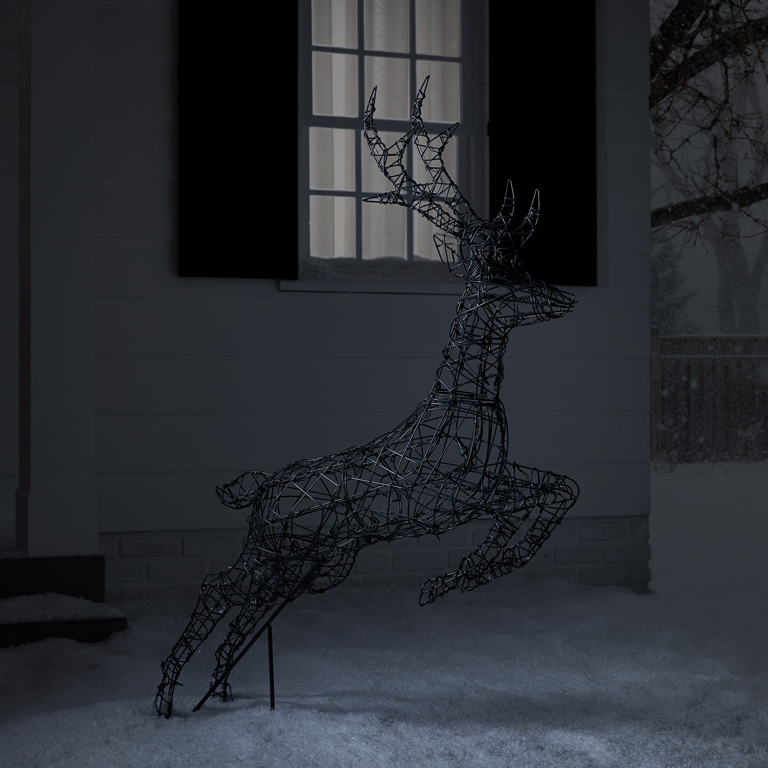 1.4m Regular Harlow Rattan Stag Dual Colour LED Light Up Reindeer