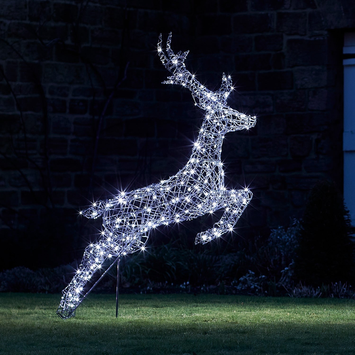 1.4m Regular Harlow Rattan Stag Dual Colour LED Light Up Reindeer