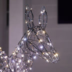 1m Regular Harlow Rattan Doe & Fawn Dual Colour LED Light Up Reindeer Duo