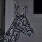 1m Regular Harlow Rattan Doe & Fawn Dual Colour LED Light Up Reindeer Duo