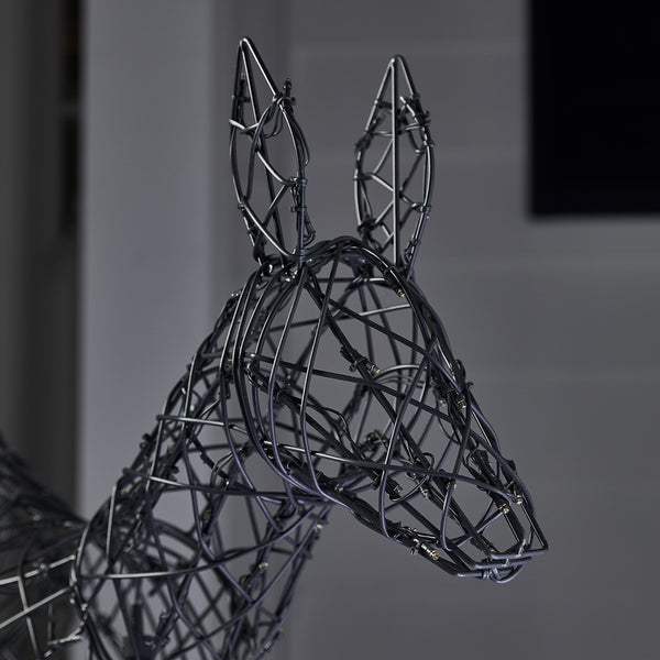 1m Regular Harlow Rattan Doe & Fawn Dual Colour LED Light Up Reindeer Duo