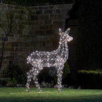 1.3m Large Harlow Rattan Doe Dual Colour LED Light Up Reindeer