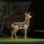 1.3m Large Harlow Rattan Doe Dual Colour LED Light Up Reindeer