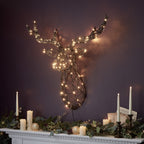 80cm Harlow Rattan Stag's Head Dual Colour LED Wall Light