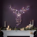 80cm Harlow Rattan Stag's Head Dual Colour LED Wall Light