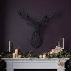80cm Harlow Rattan Stag's Head Dual Colour LED Wall Light