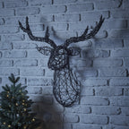 80cm Harlow Rattan Stag's Head Dual Colour LED Wall Light