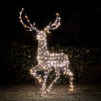Large Studley Rattan Stag & Doe Dual Colour LED Light Up Reindeer 24v