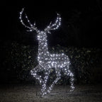 2m Studley Rattan Stag Dual Colour LED Light Up Reindeer