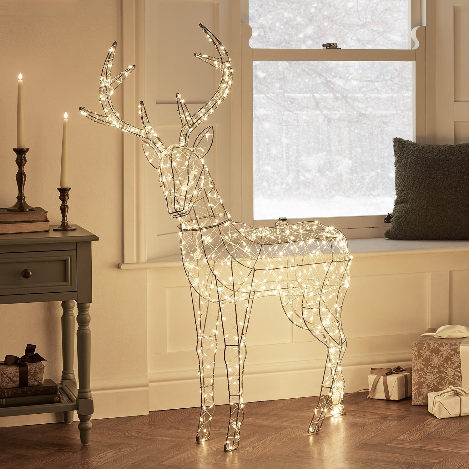 1.2m Duchy Stag Dual Colour Micro LED Light Up Reindeer
