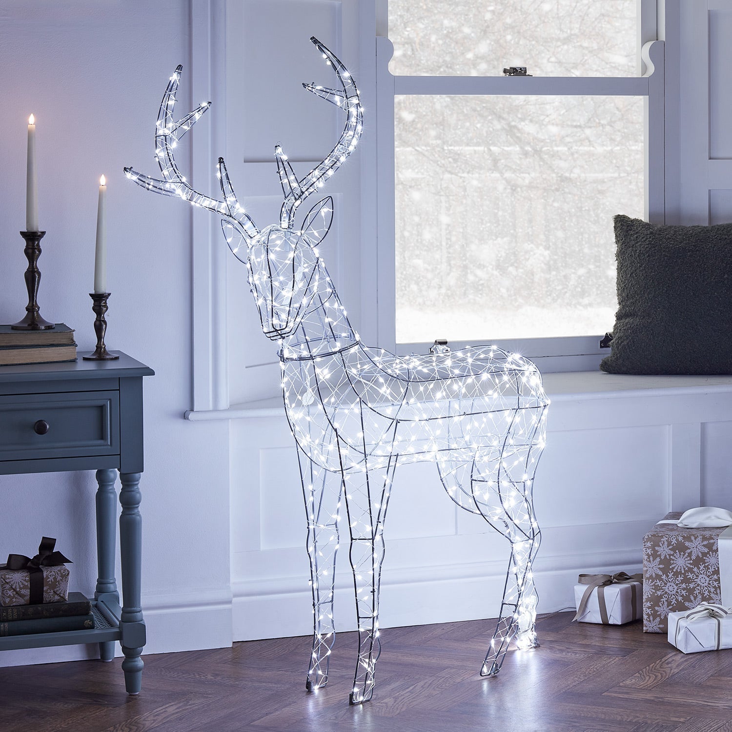 1.2m Duchy Stag Dual Colour Micro LED Light Up Reindeer