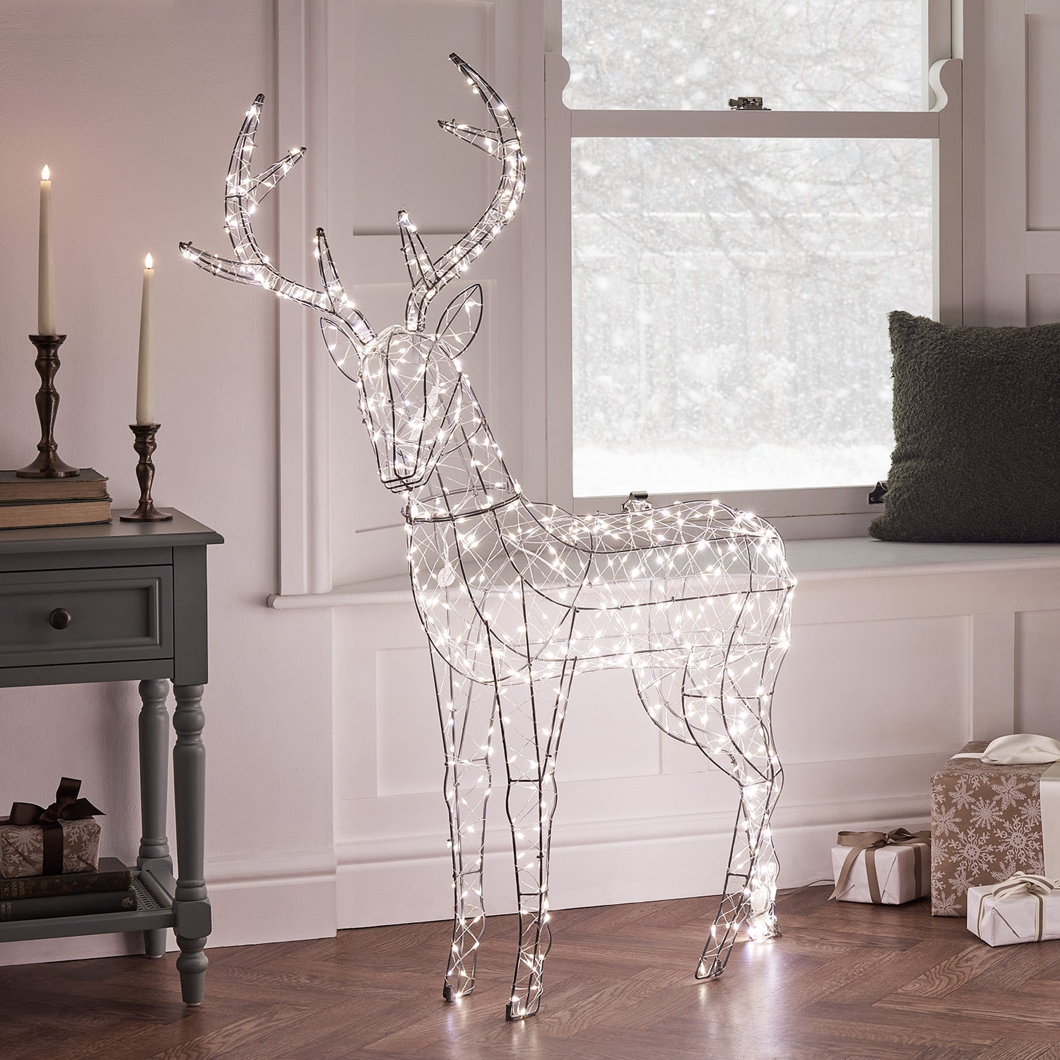 1.2m Duchy Stag Dual Colour Micro LED Light Up Reindeer