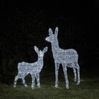 1.05m Swinsty Doe & Fawn Dual Colour LED Battery Operated Outdoor Reindeer