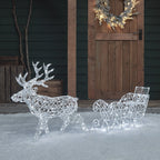 70cm Arkendale Dual LED Battery Operated Outdoor Reindeer & Sleigh