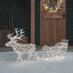 70cm Arkendale Dual LED Battery Operated Outdoor Reindeer & Sleigh